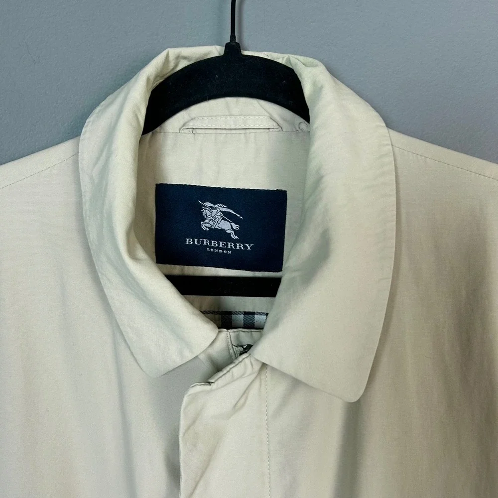 Burberry London Mid-length Trench Coat Men's 48 Tan Heritage‎ Classic Nova Check